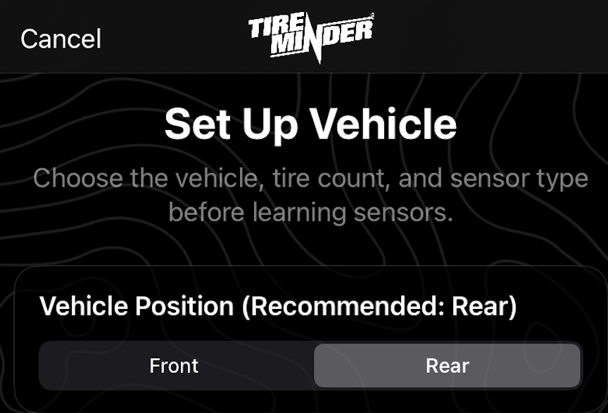 Vehicle position screen