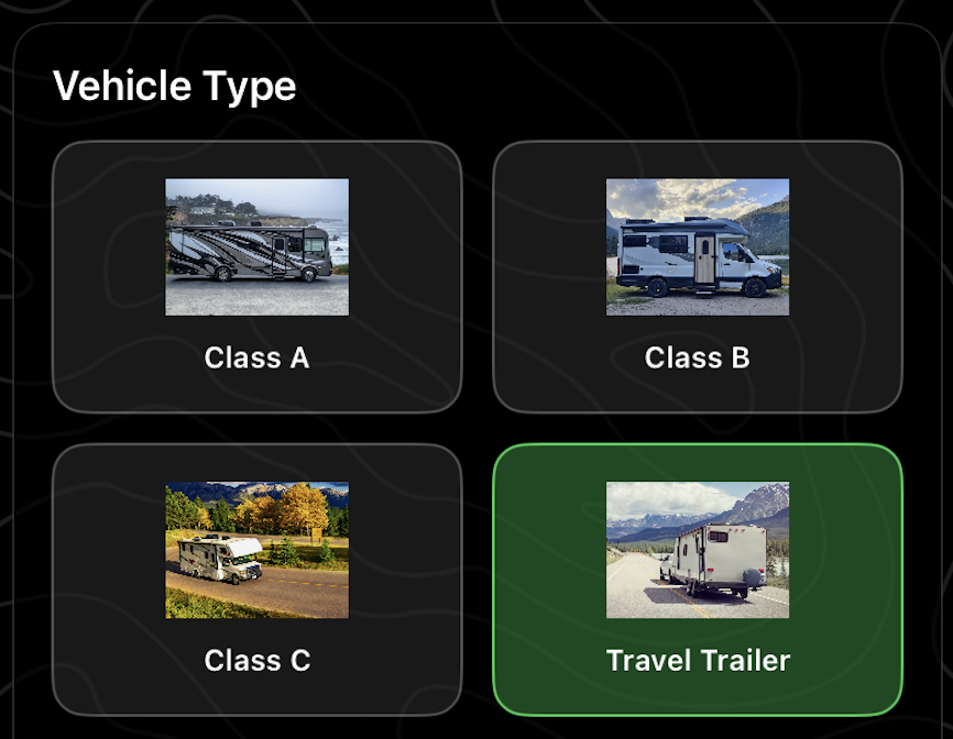 Vehicle type screen