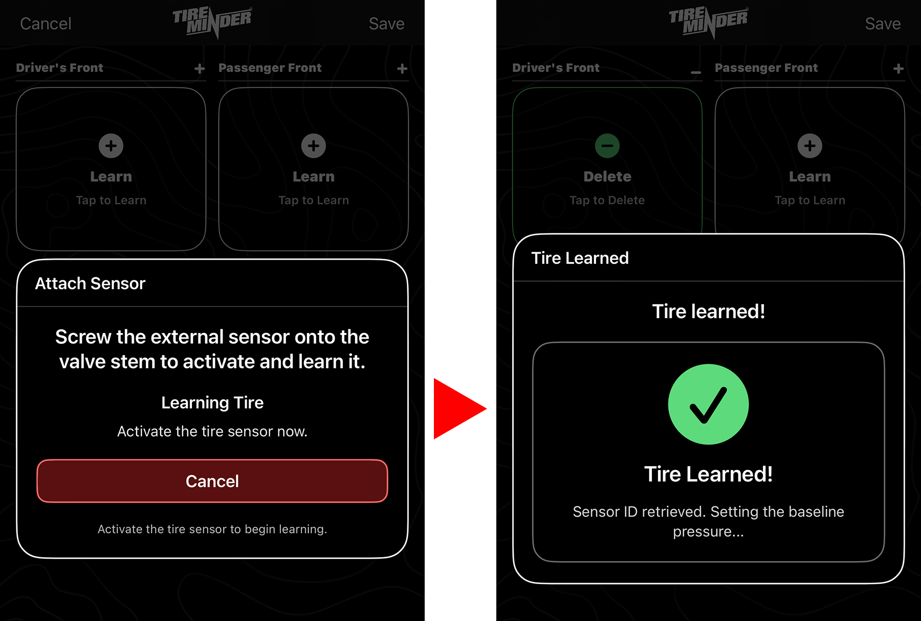 External sensor learning and Tire Learned confirmation
