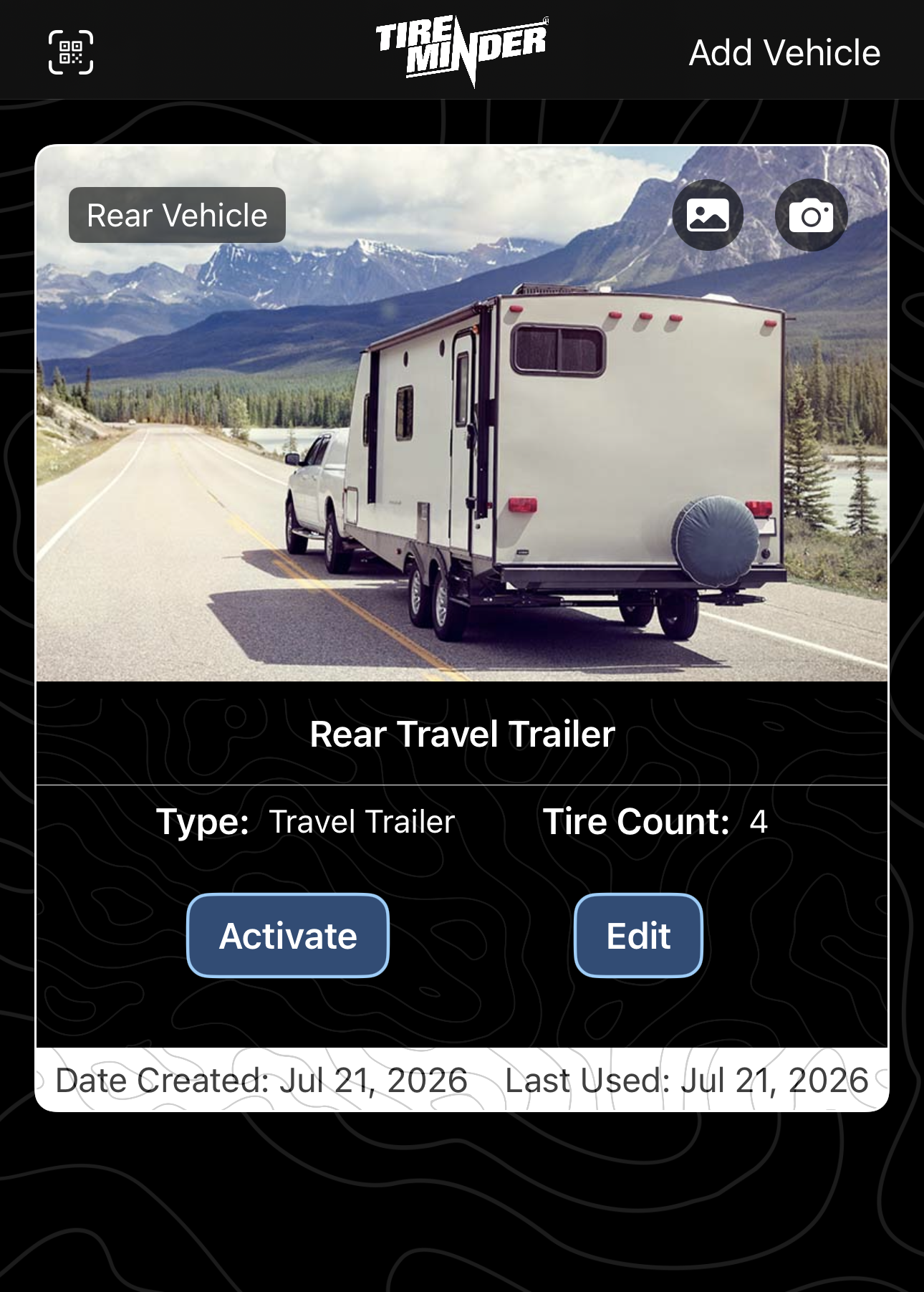 Vehicle activation screen