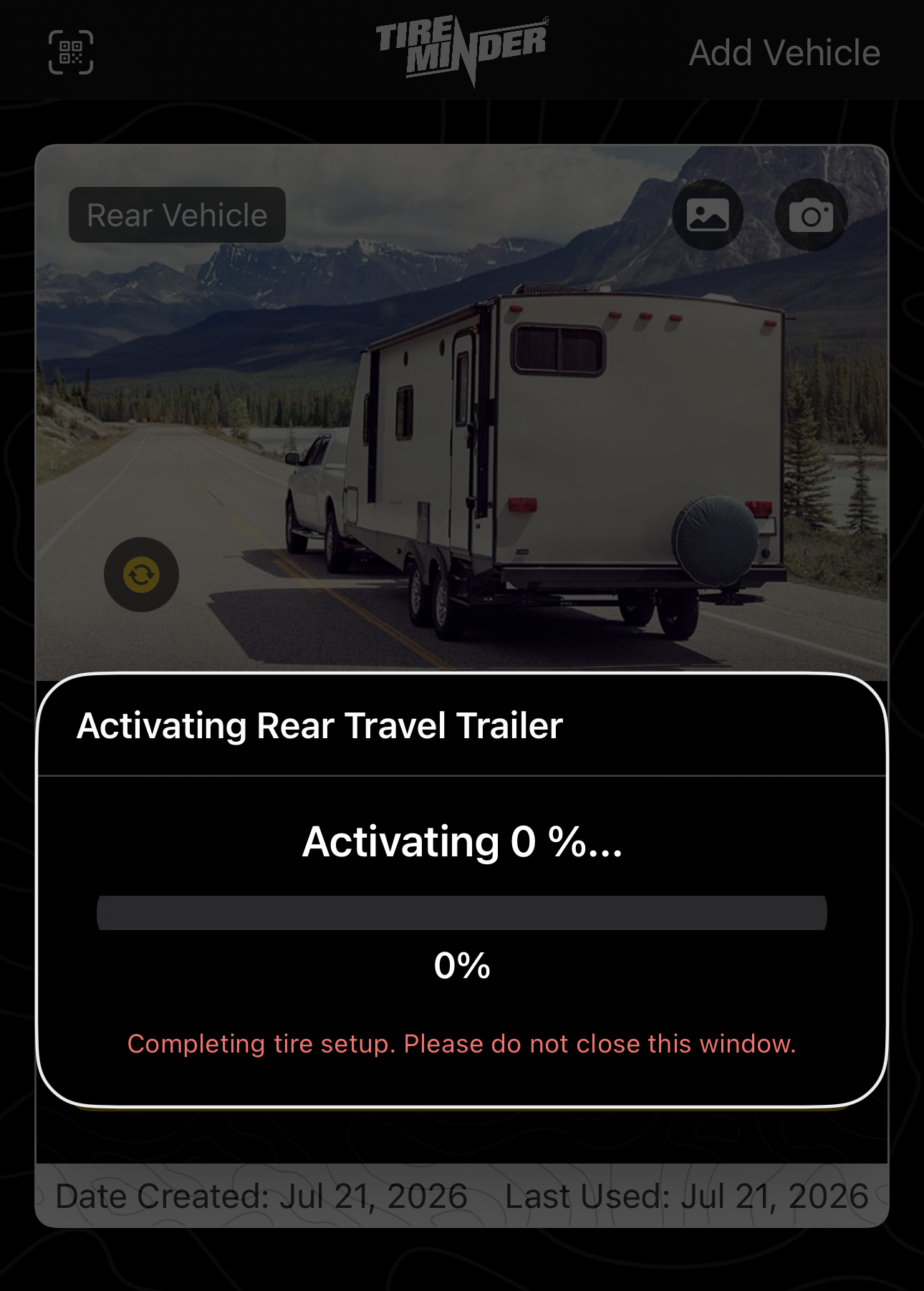 Vehicle activation progress
