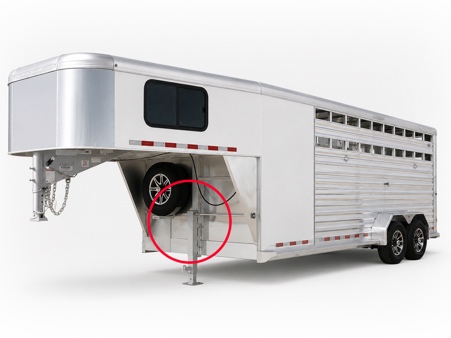 Gooseneck horse trailer module mounting area